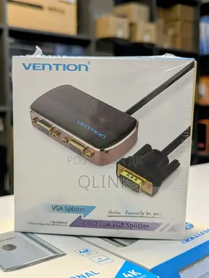 Vention 1 In 2 Out Vga Splitter Black Aluminium Alloy Type