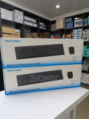 Vention Wireless Full-Sized Keyboard and Mouse Combo With Mouse Pad