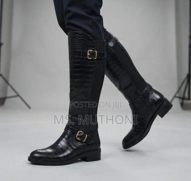 High Quality Black Knee-High Boots Boots Size 37-41