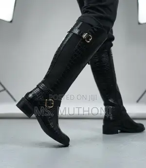 High Quality Black Knee-High Boots Boots Size 37-41