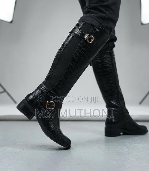 High Quality Black Knee-High Boots Boots Size 37-41 - thumbnail 3
