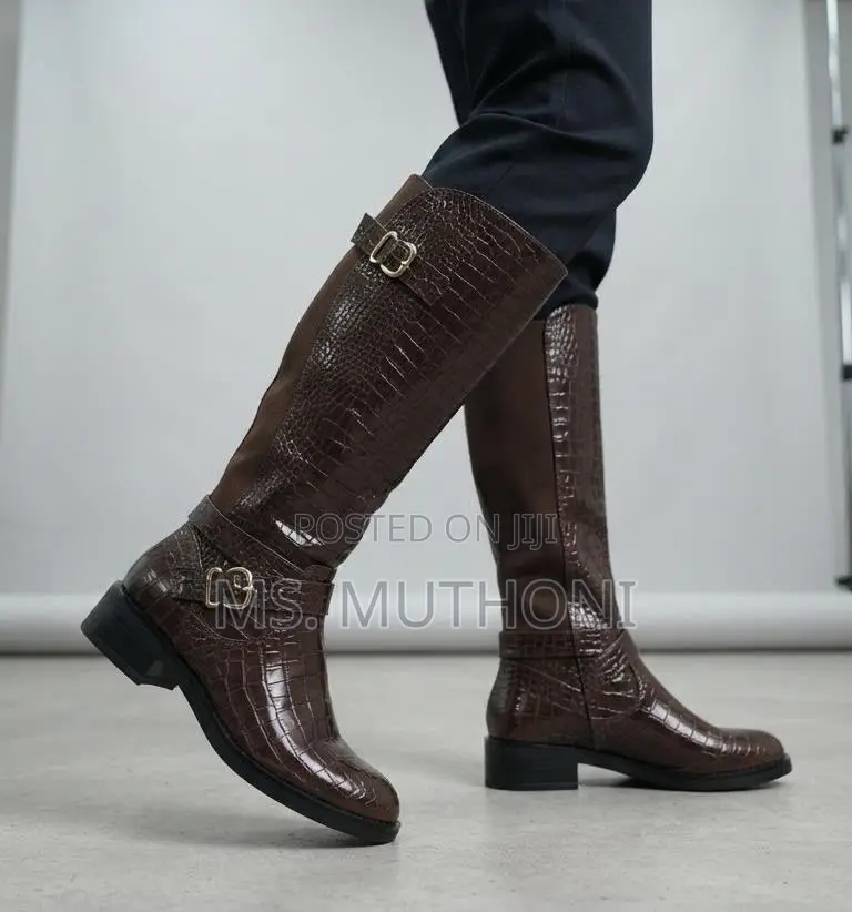 High Quality Black Knee-High Boots Boots Size 37-41