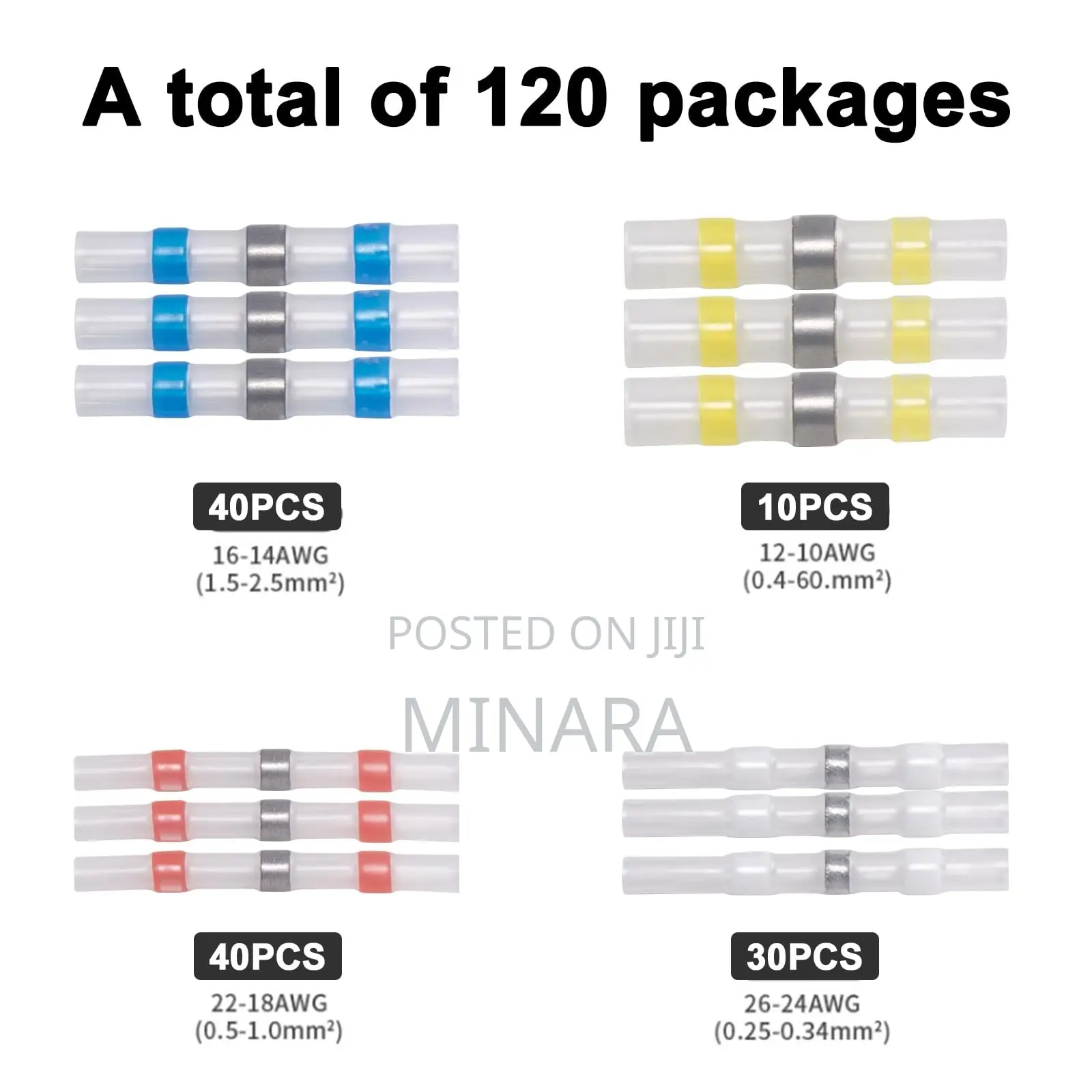120 Pc, Solder Seal Wire Connectors,Self Soldering Heat Shrink Sleeves