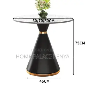 Marble Top: Black Conical Base Coffee Table