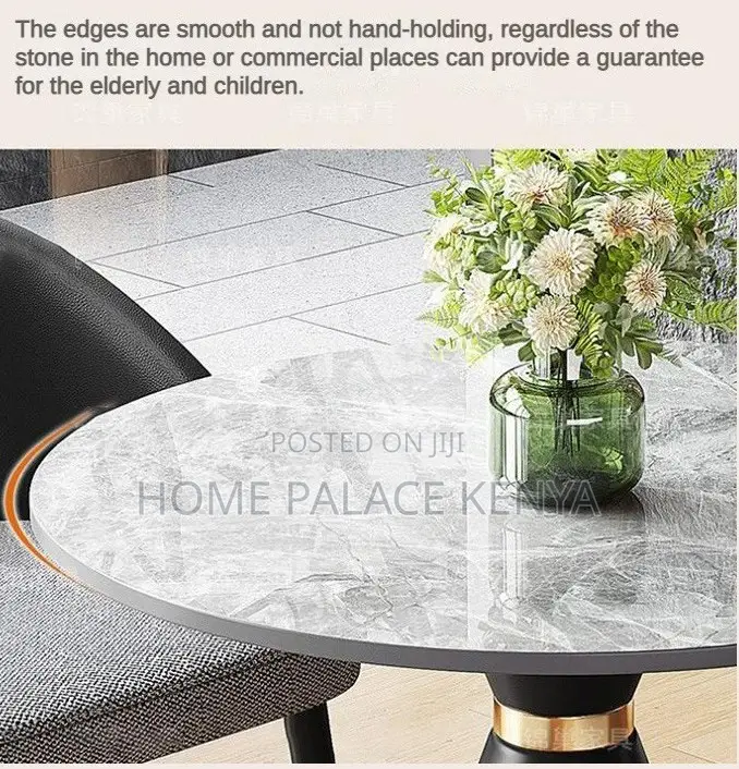 Marble Top: Black Conical Base Coffee Table