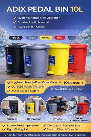 Adix Pedal Dust Bin – 10 Litres_b