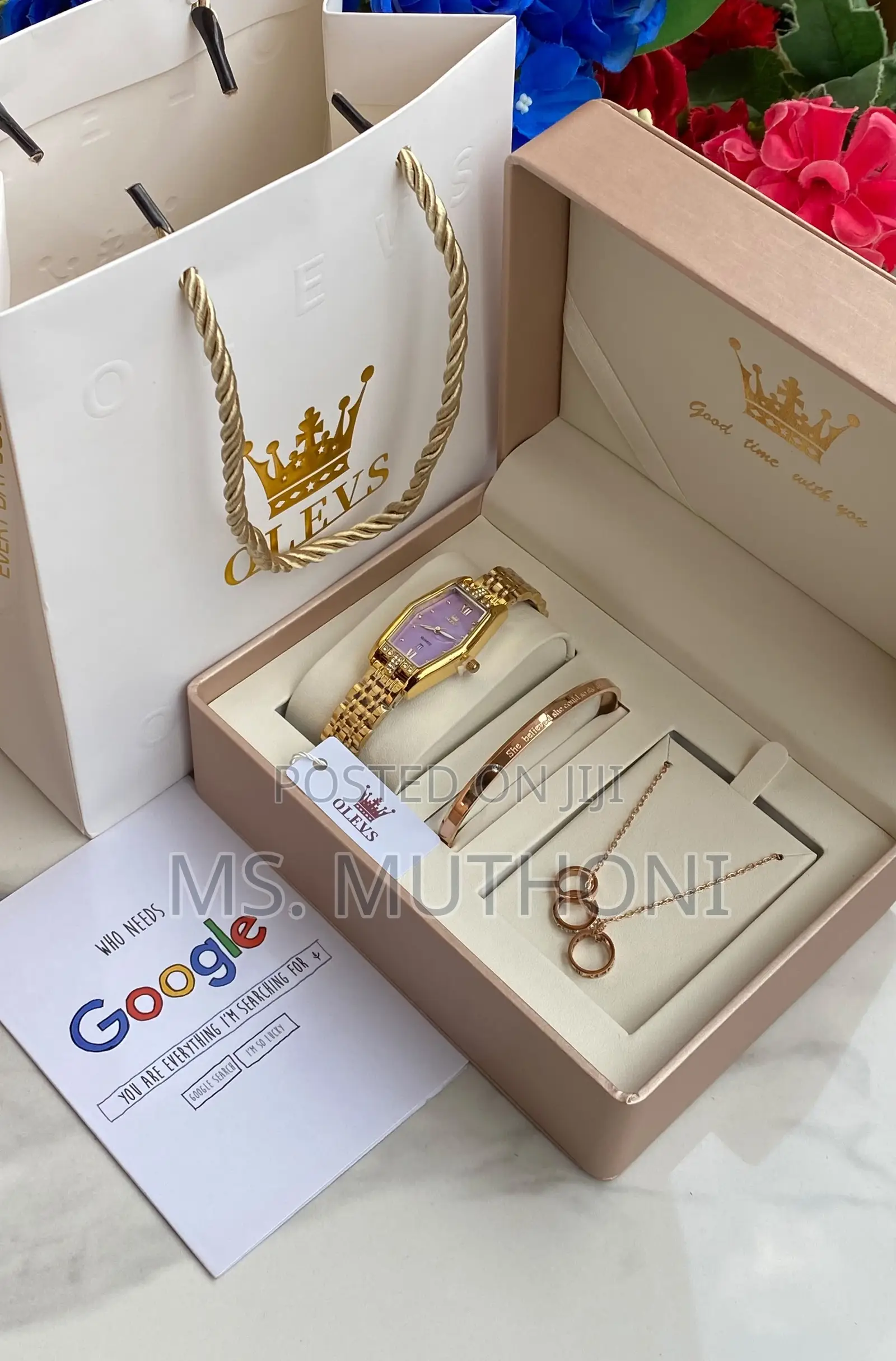 Ladies Customizable 3 Pcs Gift Sets ( Boxed + Bag + Card )