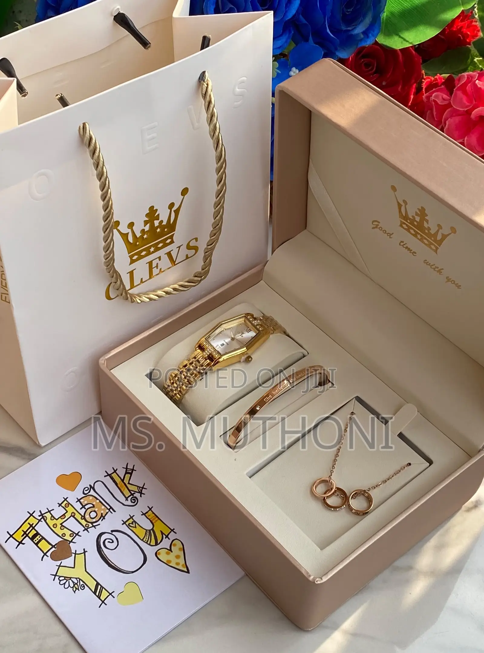 Ladies Customizable 3 Pcs Gift Sets ( Boxed + Bag + Card )