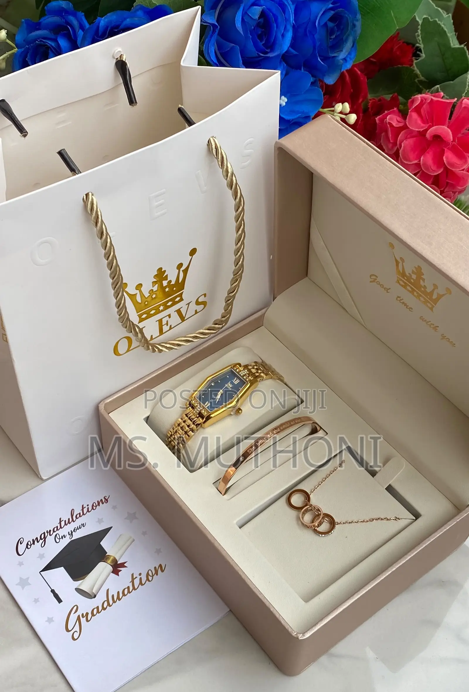 Ladies Customizable 3 Pcs Gift Sets ( Boxed + Bag + Card )