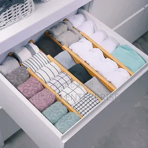 4pcs Set Bamboo Drawer Divider.