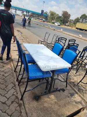 Blue Restaurant Chairs Table