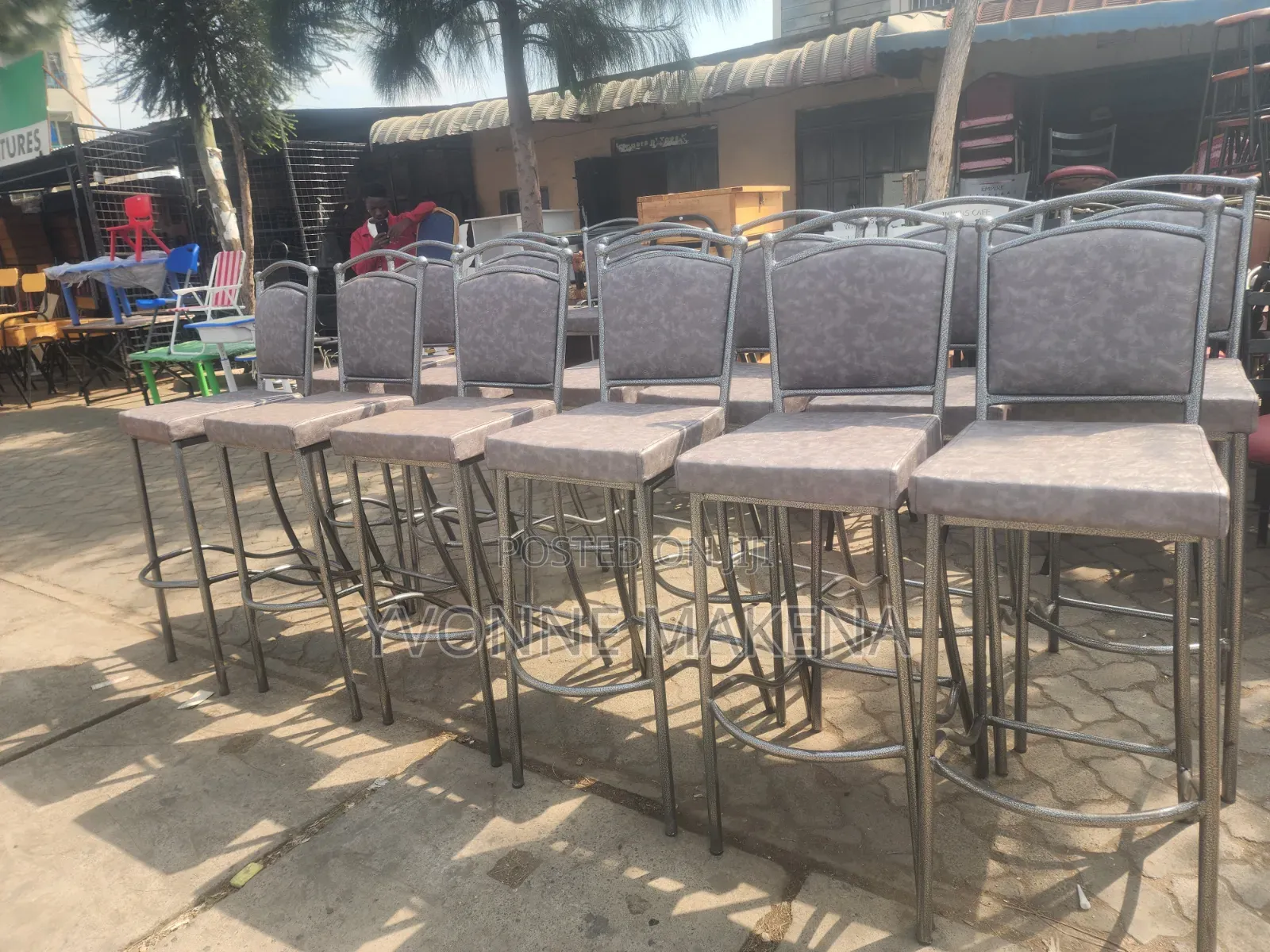 High Grey Coated Chairs