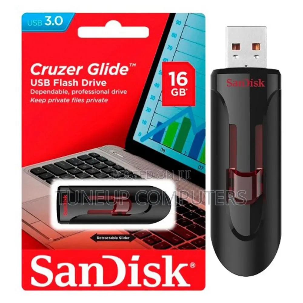 Sandisk Cruzer Glide | 16gb Usb 3.0 Flash Drive | Retractable Design |