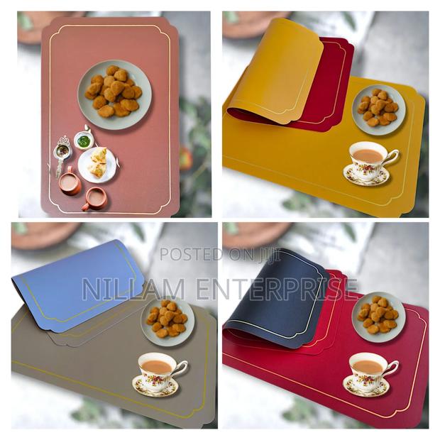Double Sided Leather Table Mats 6pcs - main view