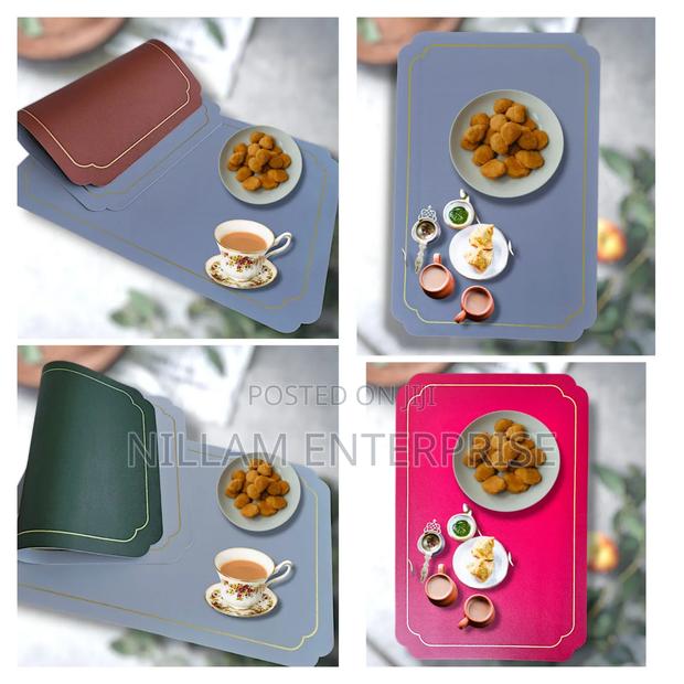 Double Sided Leather Table Mats 6pcs - thumbnail 2