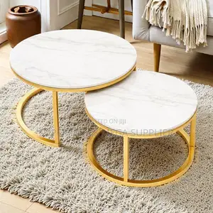 Modern Marble Top Tables With Gold Metal Frame Space Saving Design