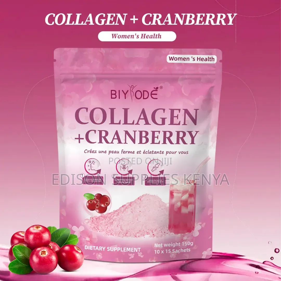 Collagen Peptides Cranberry Powder for Skin Firmness Urinary Wellness