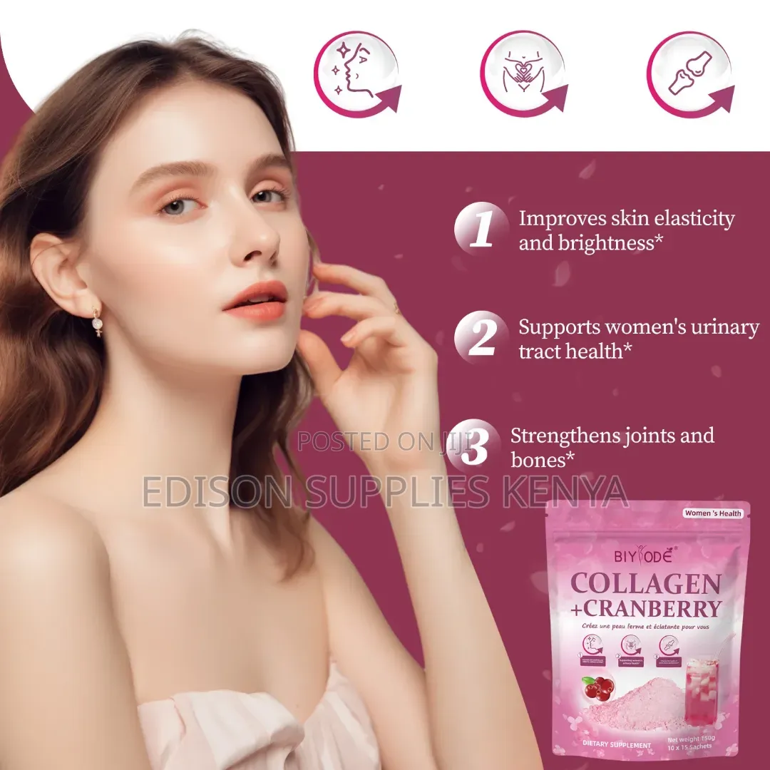 Collagen Peptides Cranberry Powder for Skin Firmness Urinary Wellness