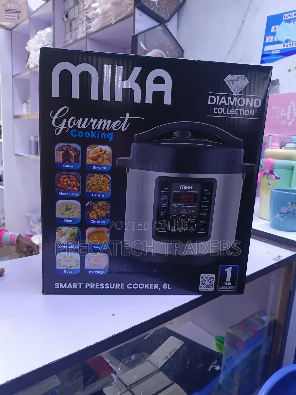 Mika 6l Smart Pressure Cooker – 1 Year Warranty