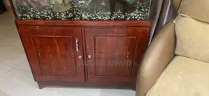 Complete Glass Fish Tank Aquarium With Wooden Storage Cabinet Stand