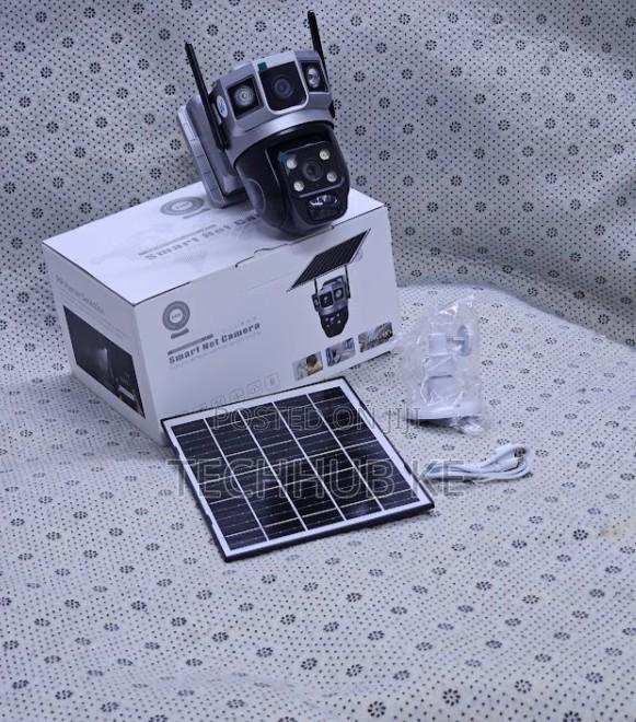 Dual Lens Solar Triple Screens 4g PTZ 360 CCTV Camera* Solar Powered