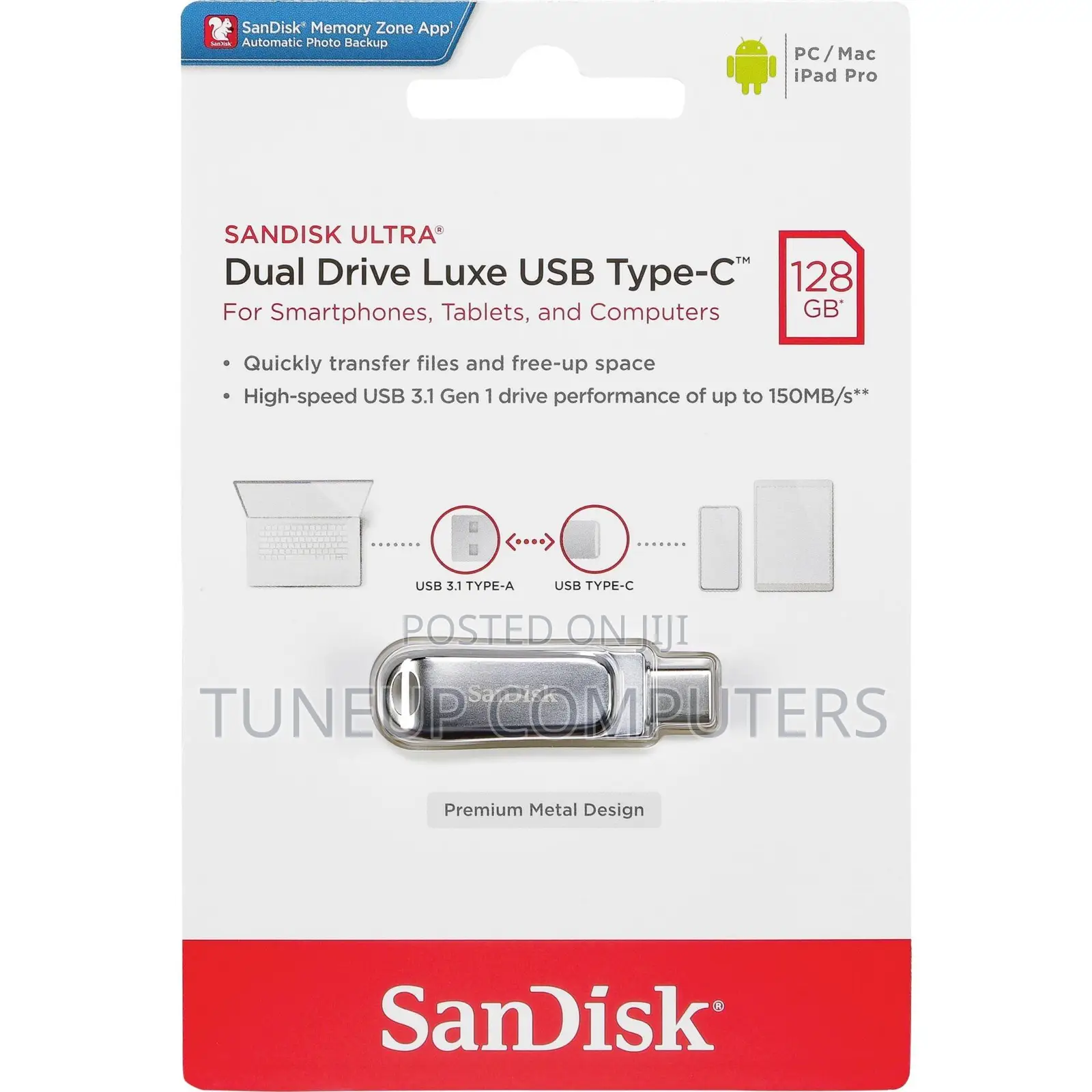 Sandisk Ultra Dual Drive Luxe | 128gb Usb 3.1 Flash Drive