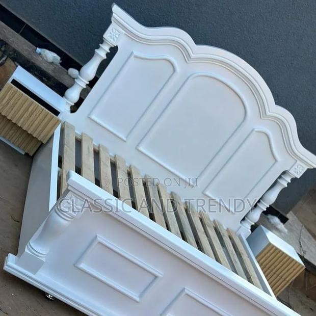 White Wooden/Board Bed Frame - thumbnail 2