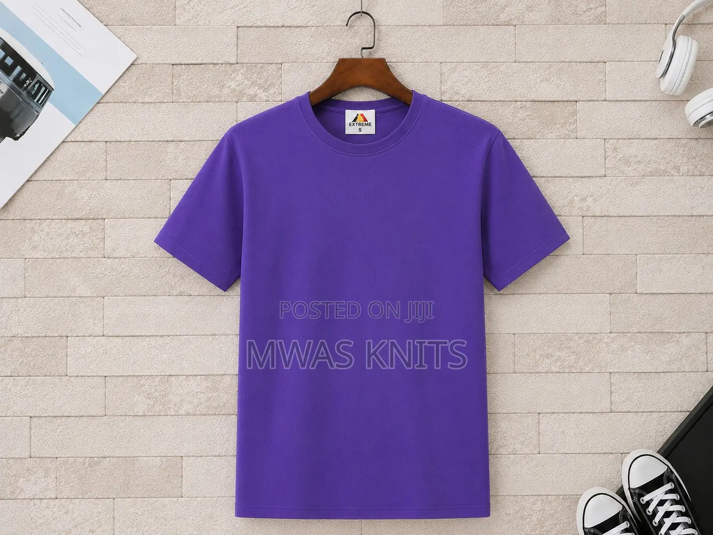 Fashion Purple Round Neck T Shirt