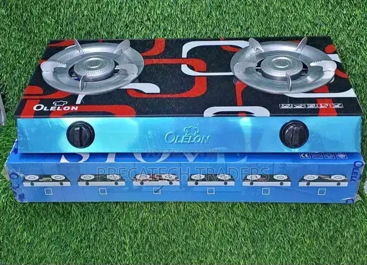 Olelon Double Burner Tempered Glass Gas Cooker