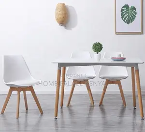 Dining Table: Scandinavian Style Table With Flared Beech Wood Legs