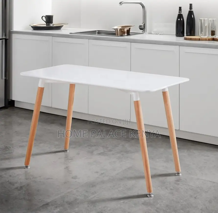 Dining Table: Scandinavian Style Table With Flared Beech Wood Legs