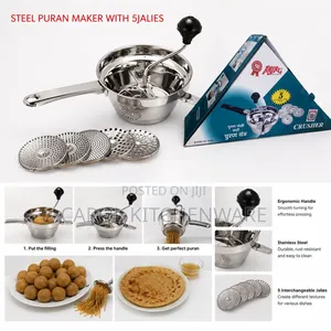 Stainless Steel Puran Maker With 5 Jalies