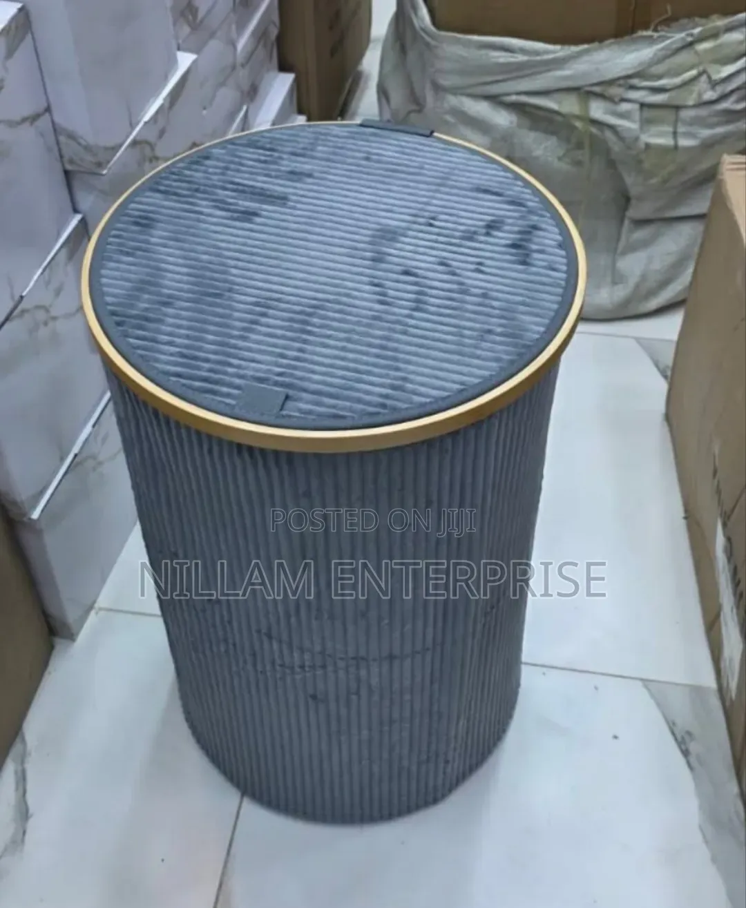 Round Soft Wooden Laundry Basket,
