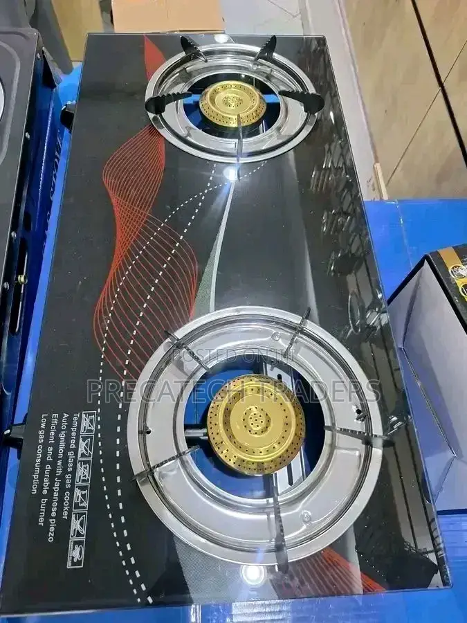 Olelon Glass Top Gas Cooker – 2 Burners