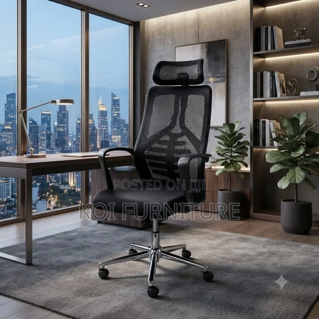 Office Chair; High Back Mesh Office Chair ~ Headrest, Lumbar Support