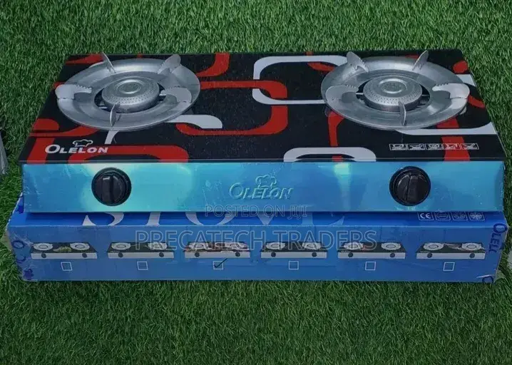 Olelon 2 Burner Gas Stove With Glass Surface