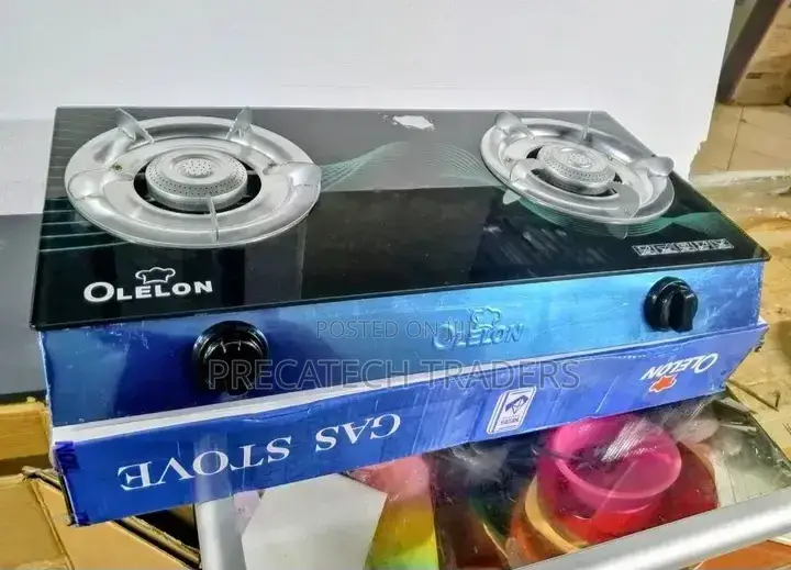 Olelon 2 Burner Gas Stove With Glass Surface