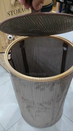 Round Soft Wooden Laundry Basket,