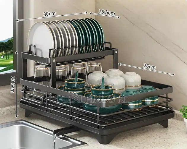 2-tier Dish Rack With Drainage Spout