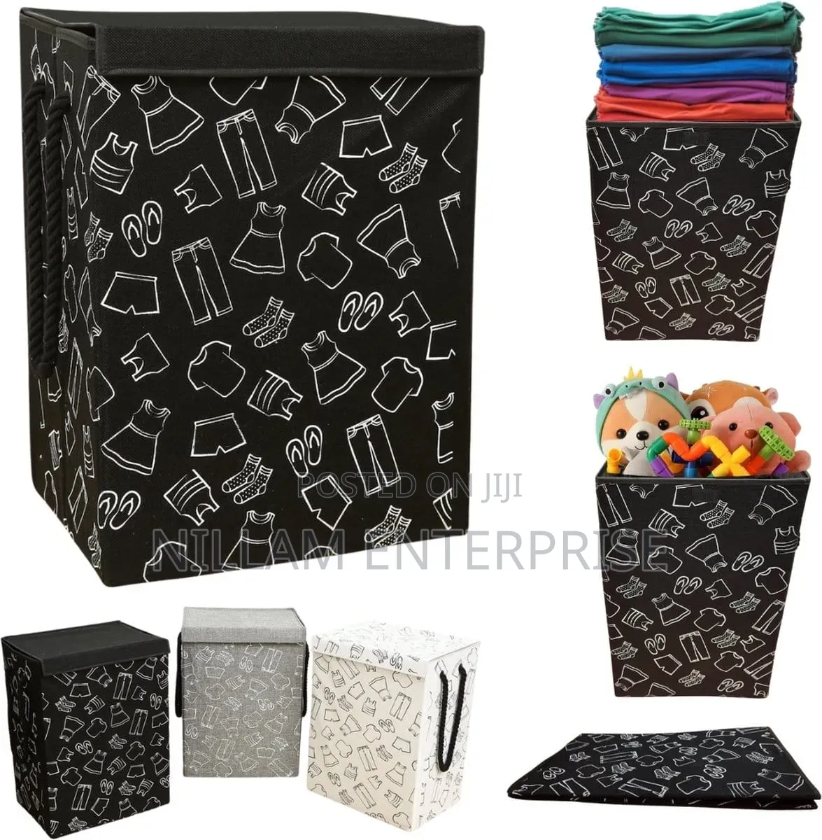 Pattern Laundry Basket Storage