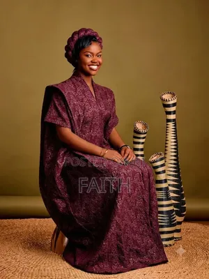 Elegant Brocade Ruffle Sleeve Kaftan Dress