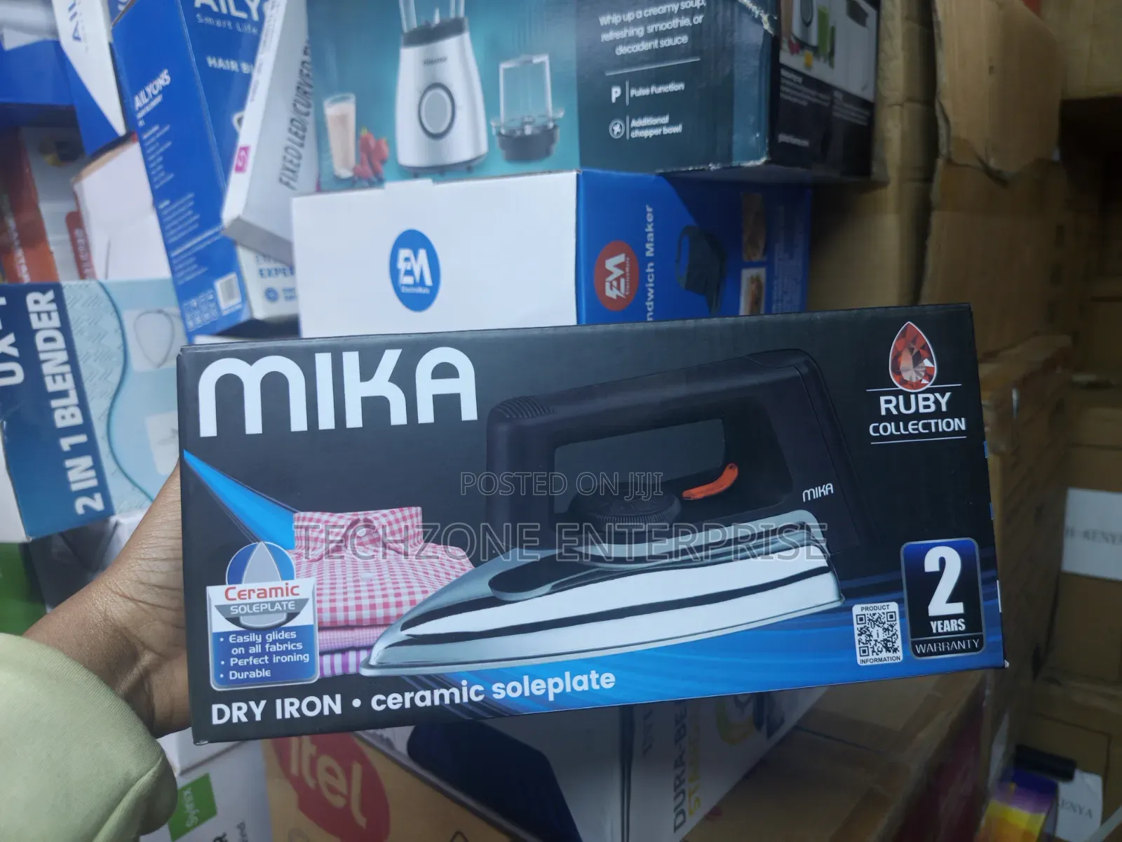 Mika Heavy Duty Dry Iron Box Strong Soleplate 