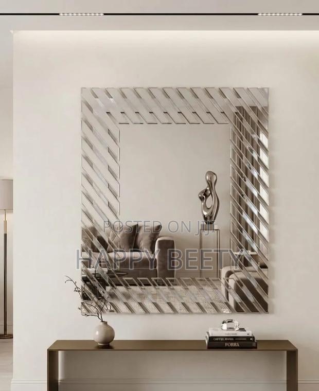  *Linear Design Decorative Wall Mirror – Gold Silver Finish* - thumbnail 2