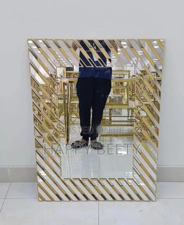  *Linear Design Decorative Wall Mirror – Gold Silver Finish* - thumbnail 4