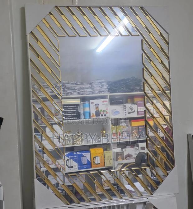  *Linear Design Decorative Wall Mirror – Gold Silver Finish* - thumbnail 6