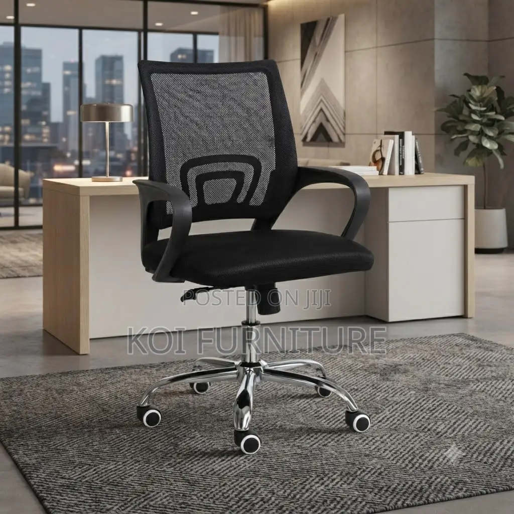 Office Chairs; Mesh Ergonomic Fabric Seat With Lumbar Support