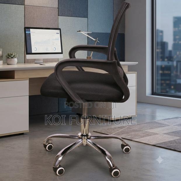 Office Chairs; Mesh Ergonomic Fabric Seat With Lumbar Support - thumbnail 2