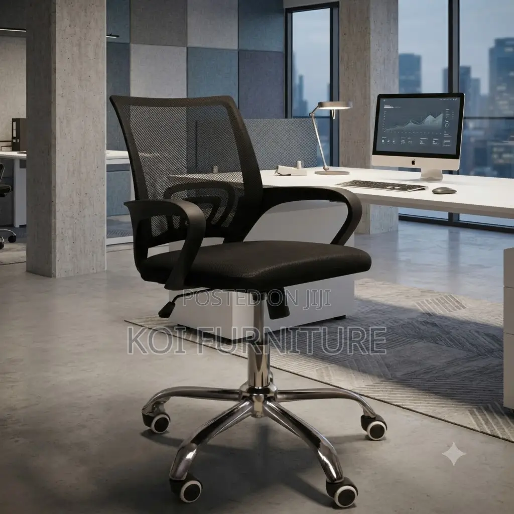 Office Chairs; Mesh Ergonomic Fabric Seat With Lumbar Support