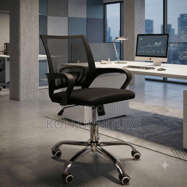 Office Chairs; Mesh Ergonomic Fabric Seat With Lumbar Support - thumbnail 6