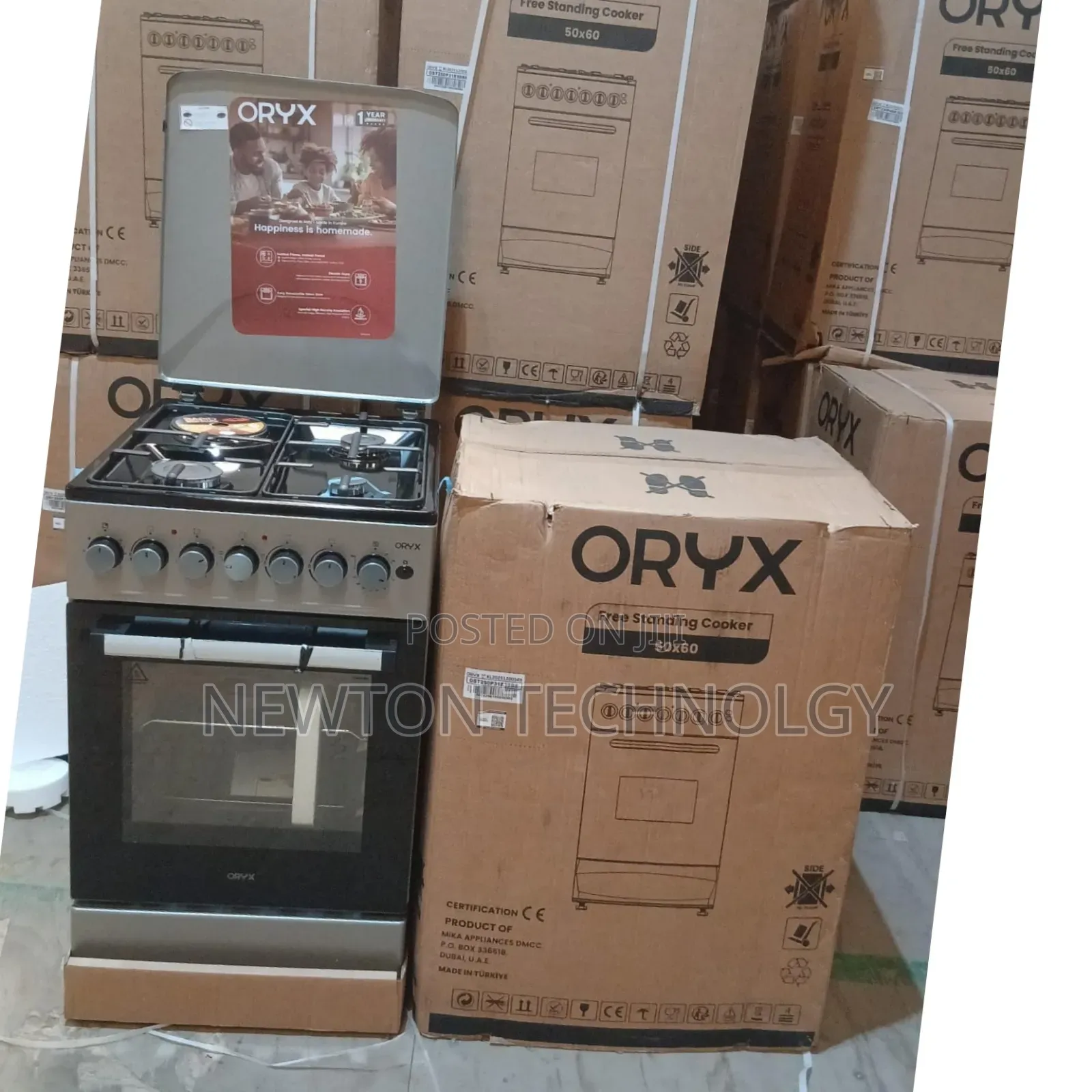Mika Oryx Standing Cooker, 50cm X 60cm, 3+1 With Electric Oven